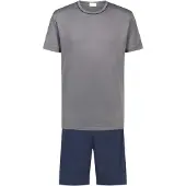 Mey Pyjama kort 'Pure Night' marine / grijs