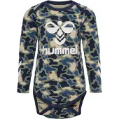 Hummel Romper l/s - hmlSteen - Vetiver Camouflage m. Logo - - 3 jaar (98) - Rompers Lange Mouw