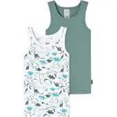 Schiesser Onderhemd turquoise / groen / wit