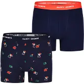 Happy Shorts Onderbroek 'Xmas' navy / groen / oranje / wit