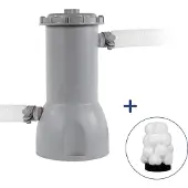 Comfortpool FuzzyClean zwembadfilterpomp | Filtert 3500 L/uur | Voor zwembaden tot 17.500 liter | Voordeelpakket | Inclusief uitwasbaar filtercartridge | 32 mm aansluiting
