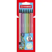 Stabilo Pen 68 - Premium Viltstift - Nieuwe Kleuren - Etui Met 8 kleuren