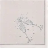 Papstar Servetten "ROYAL Collection" 1/4 vouw 40 cm x 40 cm zilver "Festivity" (20 stuks)
