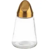 Aps snack dispenser - glazen pot - RVS schroefdeksel in goudkleur - 1 liter - Ø 8,5 cm