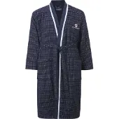Jan Vanderstorm Badjas lang 'Trifred' donkerblauw / wit