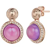 Lulu & Jane Oorbellen goud / lila / transparant