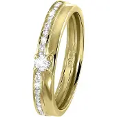 Lucardi Ring 'Klassisch' goud / transparant