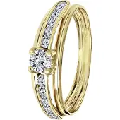Lucardi Ring 'Klassisch' goud / zilver