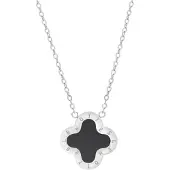 Lenoites Ketting 'Clover 10' zwart / zilver
