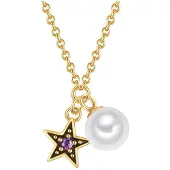 Glanzstücke Ketting goudgeel / lila / zwart / wit