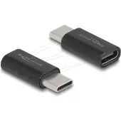 DeLOCK Adapter SuperSpeed USB 10 Gbps (USB 3.2 Gen 2) USB Type-C Stecker zu Buchse Portschoner schwarz