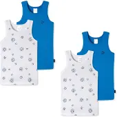 Schiesser Onderhemd neonblauw / zwart / wit