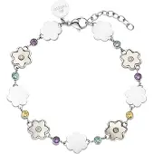 Purelei Armband 'Flowering' blauw / lila / zilver / wit
