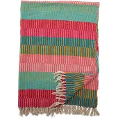 Bloomingville Creative Collection - Isnel Plaid van Gerecycled Katoen 160x130 cm - Groen