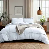 Sleeptime dekbedovertrek Washed Tufted - wit - microvezel - 200x220