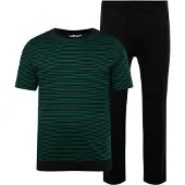 Men Plus Pyjama lang donkergroen / zwart