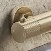 Saniclear Brass Stripes omstelknop voor opbouw thermostaatkranen (SK38378, SK24881 en SK24882)