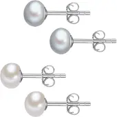 Lulu & Jane Oorbellen zilver / wit