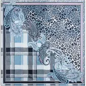 Roeckl Doek 'PATCHWORK LEO' hemelsblauw / rosa / zwart / wit