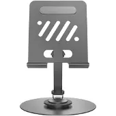 Wiwu Telefoonhouder & Tablet Standaard - 360° Draaibaar - Universeel voor iPad & Smartphone tot 12.9 inch - Bureauhouder - Grijs