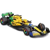 Bburago F1 McLaren MCL38 2024 modelauto met helm Norris Senna livery speelgoedauto.