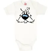 Logoshirt Rompertje/body blauw / zwart / wit