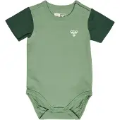 Hummel Rompertje/body neongroen / donkergroen / wit