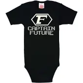 Logoshirt Rompertje/body 'Captain Future' beige / zwart
