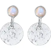 Elli PREMIUM Oorbellen 'Organic Plättchen' azuur / goudgeel / lichtgrijs / zilver