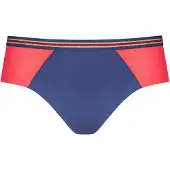 Mey Slip 'Poetry Sheer' donkerblauw / goud / oranjerood