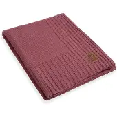 Knit Factory Uni Gebreid Plaid XL - Woondeken - plaid - Wollen deken - Kleed - Stone Red - 195x225 cm