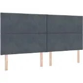 vidaXL LED Hoofdbord Donkergrijs 200 cm Fluweel