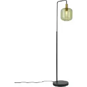 QAZQA Hotel Chique vloerlamp zwart en goud met groen glas - Zuzanna