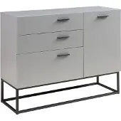 En.casa Sideboard Lavangen commode 75x100x35 cm lichtgrijs en zwart []