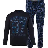 Men Plus Pyjama lang navy / donkerblauw