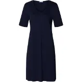 Hanro Nachthemd ' Cotton Silk ' donkerblauw