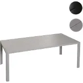 Mendler Alu-eettafel HWC-N40, bistrotafel, tuintafel, balkontafel, weerbestendig, 180x80 cm, lichtgrijs
