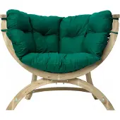 Amazonas Lounge Fauteuil Siena Uno Groene Kussens - Vurenhout
