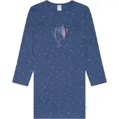 Schiesser Nachthemd 'Horse World' indigo / lichtroze / wit