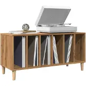 vidaXL Platenkast 100x38x48 cm bewerkt hout artisanaal eikenkleur
