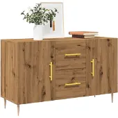 vidaXL Dressoir 100x36x60 cm bewerkt hout artisanaal eikenkleurig