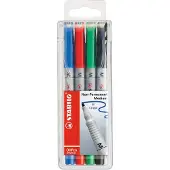 Stabilo OHPen - Uitwisbare Marker - Universal M Punt 1,0 mm - Etui Met 4 Kleuren