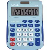 MAUL MJ 550 Bureaurekenmachine werkt op batterijen, werkt op zonne-energie Lichtblauw Aantal displayposities: 8