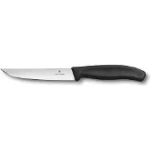 Victorinox Swiss Classic steak- en pizzames 12 cm - gladde snede - zwart