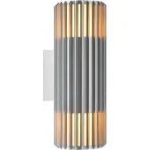 Nordlux Wandlamp Aludra rond dubbel 2x E27 zilver antraciet IP54 - 4800944