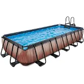 Exit Wood zwembad 540x250x100cm met filterpomp - bruin