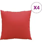 vidaXL Bankkussens 4 st 50x50 cm stof rood