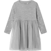 Name It Mini Jurk 'NMFNadja' grijs gemêleerd / zilver