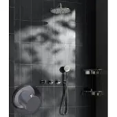 Saniclear Plus Stripes inbouw regendouche met 20cm hoofddouche en muurarm chroom