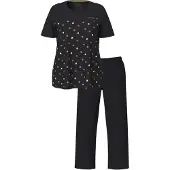 Ulla Popken Pyjama geel / zwart / wit